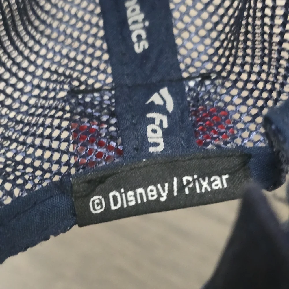 Dinoco Cars Nascar Disney Pixar Kids Velcro Hat Navy Orange Lightly Distressed